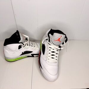 Jordan White, Black, and Red Sneakers